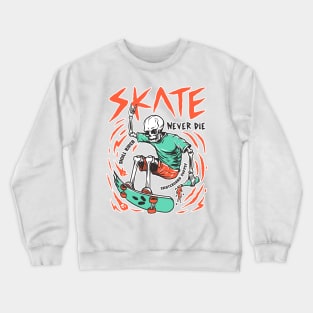 Extreme skater skull rider Crewneck Sweatshirt